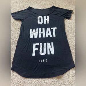 PINK Victoria's Secret Black oversized sleep T-Shirt - Oh What Fun